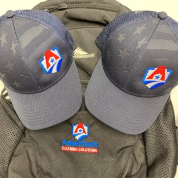 American Cleaning Solutions - Outdoor Cap - Debossed Stars and Stripes Mesh-Back Cap - USA750M