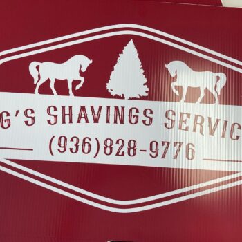 MG's Shavings Services - Printed Yard Signs