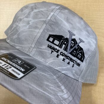 Vance Construction - - Embroidered Richardson - Patterned Snapback Trucker Cap - 112P